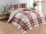Çift Kişilik Yorgan Seti Comforter Anna Mavi (1 Yorgan + 2 Yastık Kılıfı)