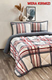 Çift Kişilik Yorgan Seti Comforter Wera Kırmızı (1 Yorgan + 2 Yastık Kılıfı)