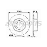 Renault Arka Fren Aynası (diski) Renault Master II Opel Movano 01>10 1.9 Dti 2.2 Dti 2.5dci 2.8 DCI Nissan I - Braxıs Ae0174