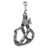 Köpek Göğüs Tasma Seti Ekose Desenli Papyonlu 1.5 cm*35-48 cm Mavi