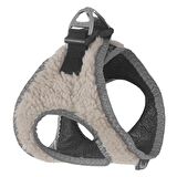 Üç Kilitli Kürklü Kedi Köpek Göğüs Tasması 24-28 cm XX-Small Krem