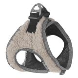 Üç Kilitli Kürklü Kedi Köpek Göğüs Tasması 20-24 cm XXX-Small Krem