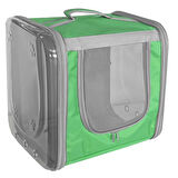 Markapet Çift Cam Kedi Köpek Taşıma Çantası 32x40x42 cm Yeşil