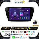 Skoda Superb 2015-2019 Model 2+64GB Android 13 Kablosuz Carplay Navigasyon Multimedya Sistemi 
