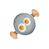 Korkmaz Omlet Tava 18 cm Seramik Çikolata Saplı
