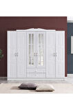 Gardırop, Country West Mdf Ön Yüzeyli 6 Kapılı Dolap, Beyaz