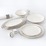 Korkmaz Elektra Collection 60 Parça Platin Yemek Takımı A8057