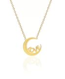 925 Ayar Gümüş Ay Love Yazılı Kolye