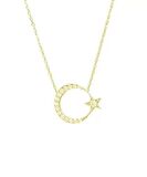 925 Ayar Gümüş Taşlı Ay Yıldız Kolye