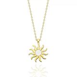 925 Ayar Gümüş Opal Taşlı Güneş Kolye