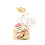 Altın Yaldız Çiçek Desenli Şeffaf Kare Tabanlı Torba 6x15+2 Cm 100 Gr 1000 Adet