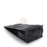 Parlak Siyah Flat Bottom Kilitli Torba 12x22,5+4 Cm 250 Gr 100 Adet