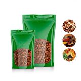 Yeşil Şeffaf Metalize Doypack 11x18+3,5 Cm 100 Gr 100 Adet