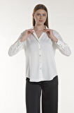 Ekru Saten Gömlek | 40