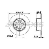 Opel Arka Fren Diski (5 Bijon) Vectra B 2.0i 16v 2.5i V6 95> - Braxıs Ae0197