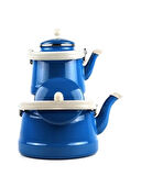 Alev Vintage Emaye Çaydanlık Takımı - Emaye Demlik Takımı - Mega Boy - 2.5 ve 1.0 Litre