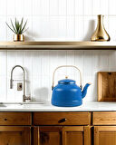Alev Vintage Demlik - Emaye Çaydanlık Kettle - Mavi - 3.5 Litre
