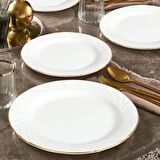 GÜRAL PORSELEN SOPRANO 6 ADET 21 cm PASTA TABAĞI - GOLD