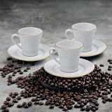 Güral Porselen Bahar Dalı 4 Parça 2 Kişilik Kahve Fincan Takımı