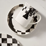 GÜRAL PORSELEN Camelia 3 Parça Çay Takımı Satranç Piyon