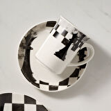 GÜRAL PORSELEN Camelia 3 Parça Çay Takımı Satranç Vezir