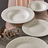 GÜRAL PORSELEN BRONTE BONE 24 PARÇA 6 KİŞİLİK YEMEK TAKIMI