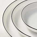 GÜRAL PORSELEN BİLBAO 3 PARÇA 27 CM SERVİS TABAĞI SİYAH FİLE
