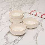 GÜRAL PORSELEN Bilbao 4 Parça 13 Cm Yeni Nesil Kase Altın Yaldız 20