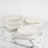 GÜRAL PORSELEN Bilbao 4 Parça 13 Cm Yeni Nesil Kase Altın Yaldız 20