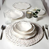 Güral Porselen Nesrin 24 Parça Yemek Takımı Siyah 8121