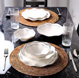 Güral Porselen Nesrin 24 Parça Yemek Takımı Siyah 8121