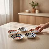 Güral Porselen Acem 6'lı Çay Tabağı Seti Mix 3232