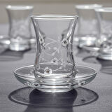 GÜRAL PORSELEN Güral Cam Taşlı 6 lı Çay Takımı 11187