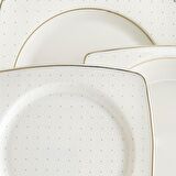 Caroline 5113 85 Parça 12 Kişilik Modern Kare Bone Porselen Yemek Takımı