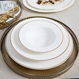 Harika 29 26 Parça 6 Kişilik Modern Yuvarlak Bone Porselen Yemek Takımı