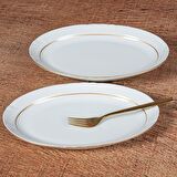 GÜRAL PORSELEN -  SOPRANO 2 ADET 30 cm KAYIK TABAK - GOLD
