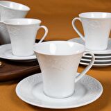 GÜRAL PORSELEN -  BAHAR DALI 12 PARÇA 6 KİŞİLİK ÇAY FİNCANI TAKIMI