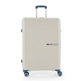 MÇS 3lü Set Kırılmaz Silikon Seyahat Valizi Bavulu V374 Kemik/Sky Blue