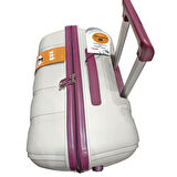MÇS 3lü Set Kırılmaz Silikon Seyahat Valizi Bavulu V305 Kemik/Mürdüm