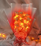 SOLE Sevgiliye Özel Kalp Led Işıklı Elegance 9 Peluş Ayıcık Buketi