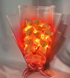 SOLE Sevgiliye Özel Kalp Led Işıklı Elegance 9 Peluş Ayıcık Buketi