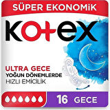 Kotex Ultra Quadro Süper Eko Gece 16 lı x 6 Adet