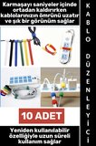 #KabloDüzenleyici Ev Ofis Atölye Kamp Outdoor Bilgisayar Şarj Aleti Karışıklık Önleyici Tekrar Kullanılabilir Pratik Cırt Cırtlı Kablo Düzenleyici Kelepçe Seti 10 Adet
