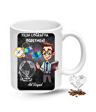 Coğrafya Öğretmeni Erkek Öğretmenler Günü Hediyesi İsimli Baskılı Porselen Kupa Bardak