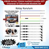 Mibzer için 6 Kameralı 10 inç Dokunmatik Monitör Altıya Bölen Kayıtlı 256 Gb Sd Kart Destekli