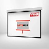 LiteOut LO300M 300x225 cm Motorlu Beyaz Standart Projeksiyon Perdesi (Kumanda Dahil)