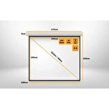 LiteOut LO150MP 150x150 cm Motorlu Projeksiyon Perdesi