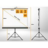 LiteOut 240x200cm Tripod Projeksiyon Perdesi