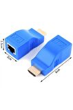Hdmi Extender 30 Metre Uzatma Adaptörü Cat5 Cat6