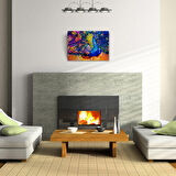 Mavi Renkli Tavus Kuşu Yağlıboya Kanvas Tablo 50 x 70